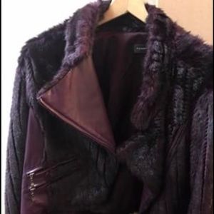 Beautiful faux fur purple motorcycle jacket